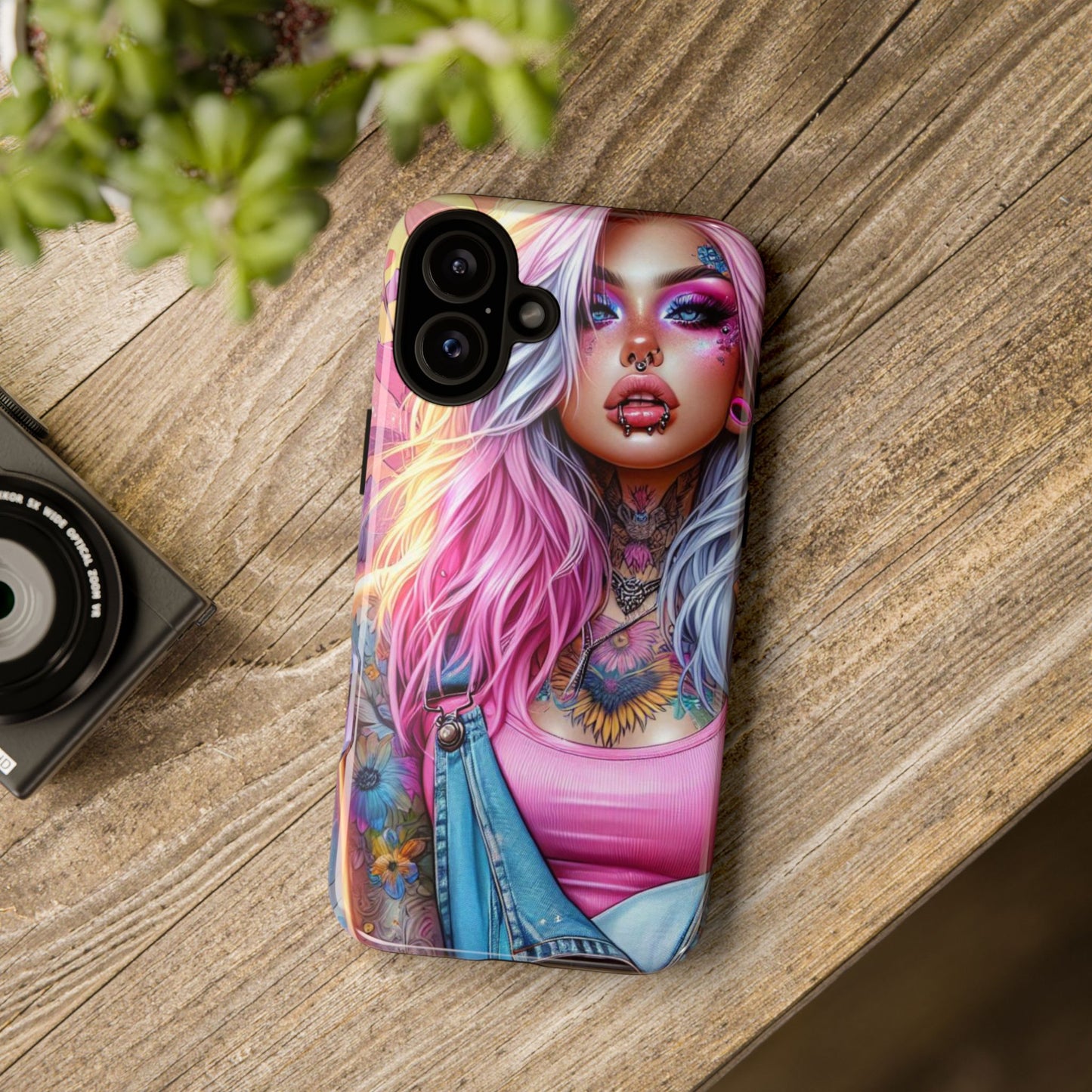 Sunset Glow – Pastel Punk & Floral Ink Mobile Cover