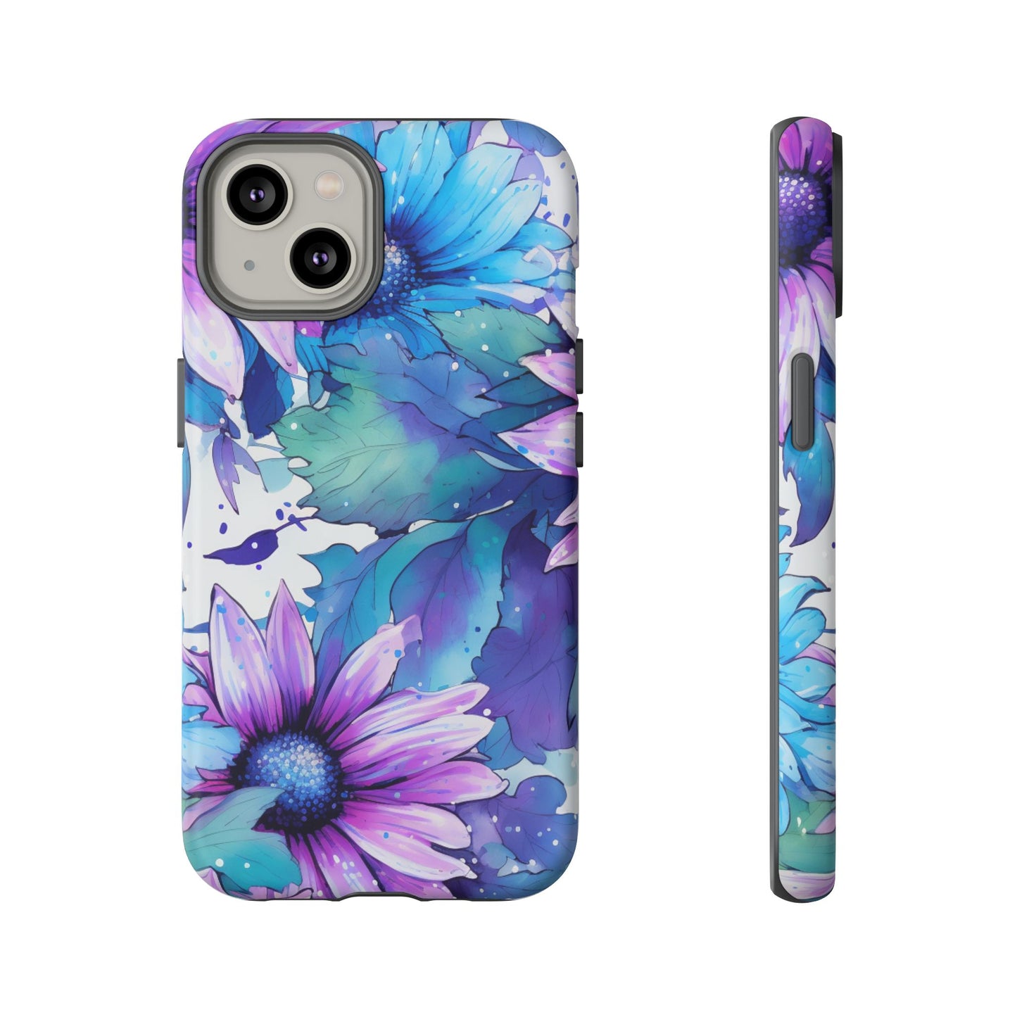 Dreamy Blue & Purple Floral Watercolor Mobile Case