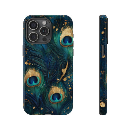 Elegant Peacock Feather Luxe Phone Case for iPhone, Samsung & Google Pixel