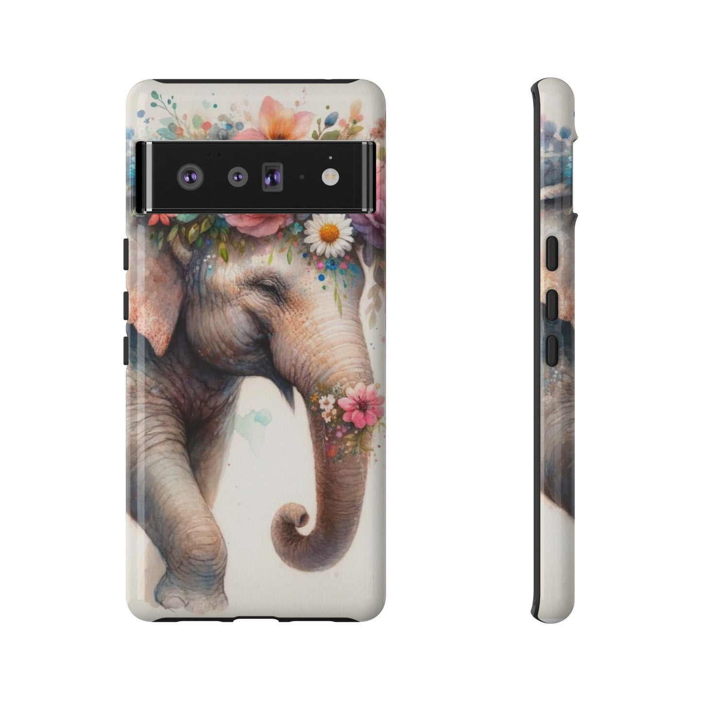 Joyful Floral Elephant Mobile Cover – Whimsical Watercolor Art
