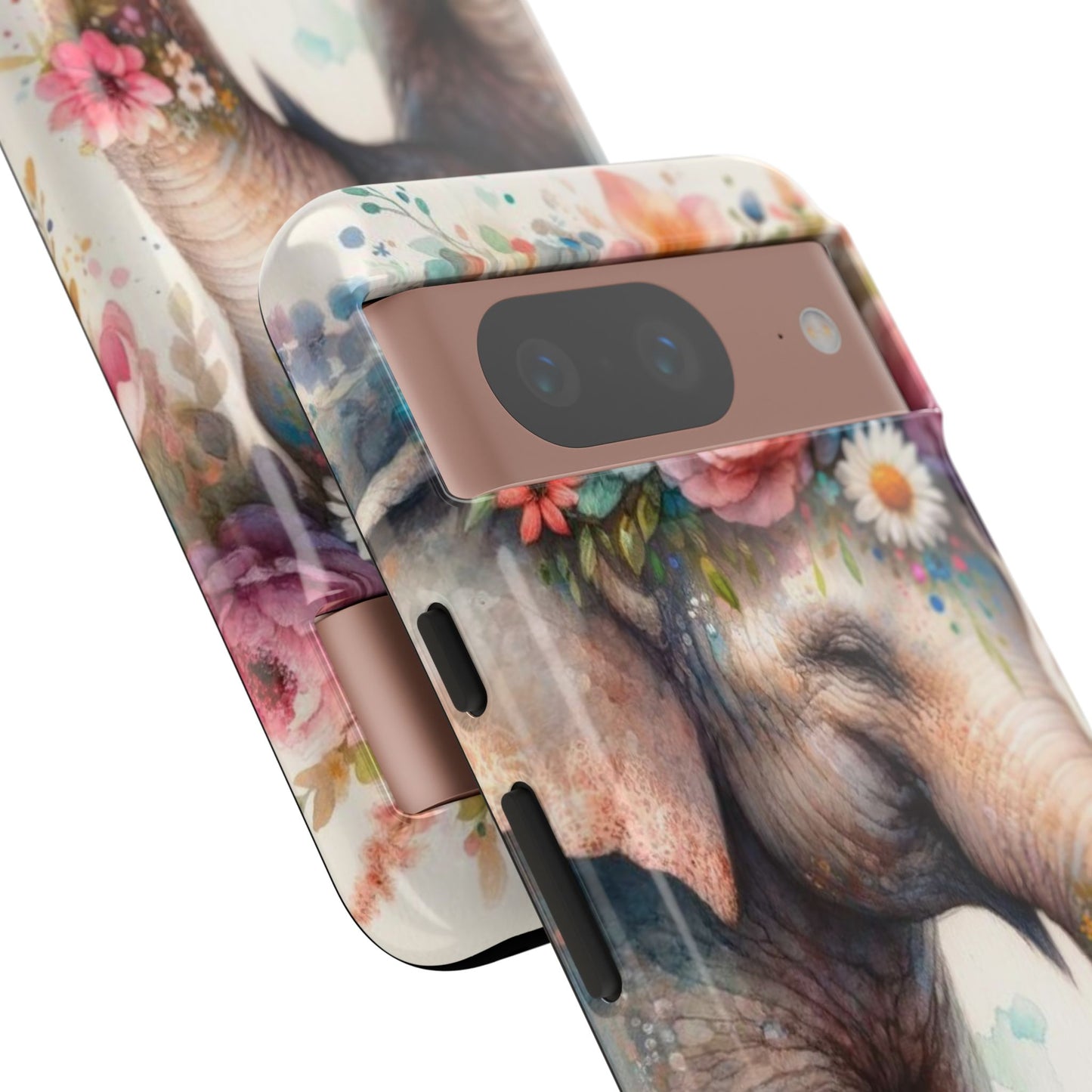 Joyful Floral Elephant Mobile Cover – Whimsical Watercolor Art