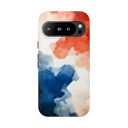 Crimson & Cobalt – Abstract Watercolor Splash Phone Case for iPhone, Google Pixel, Samsung