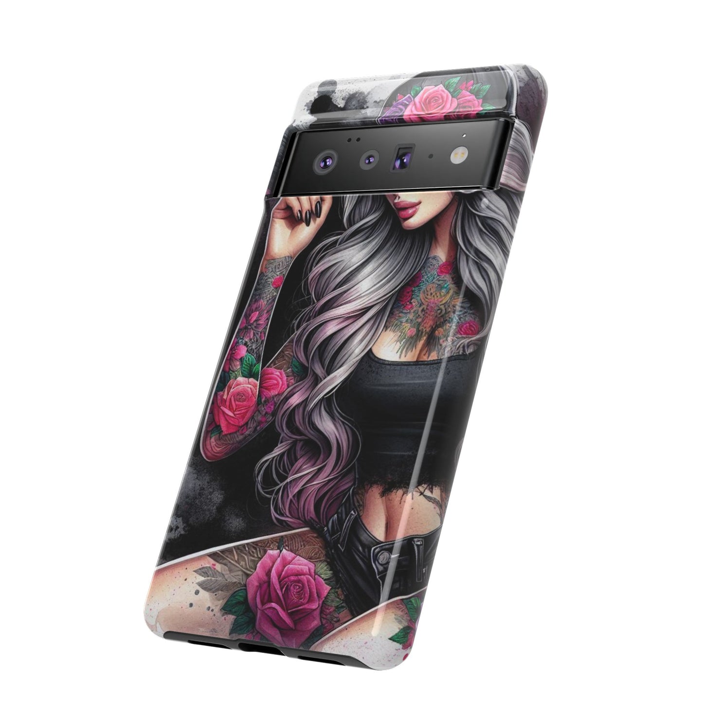 Ink & Roses – Edgy Floral Rebel Mobile Cover