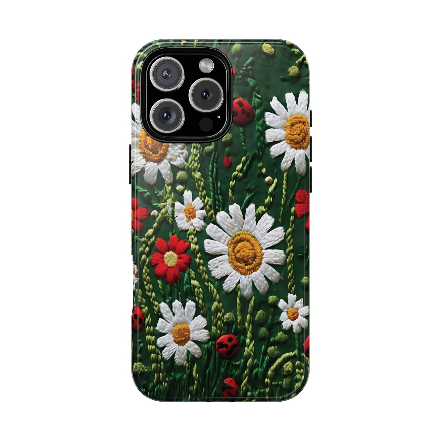 Knitted Pattern With Diamonds And Festive Motifs On Navy phone case design.