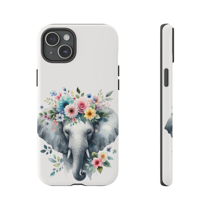 Floral Crown Elephant Mobile Cover – Elegant Watercolor Art