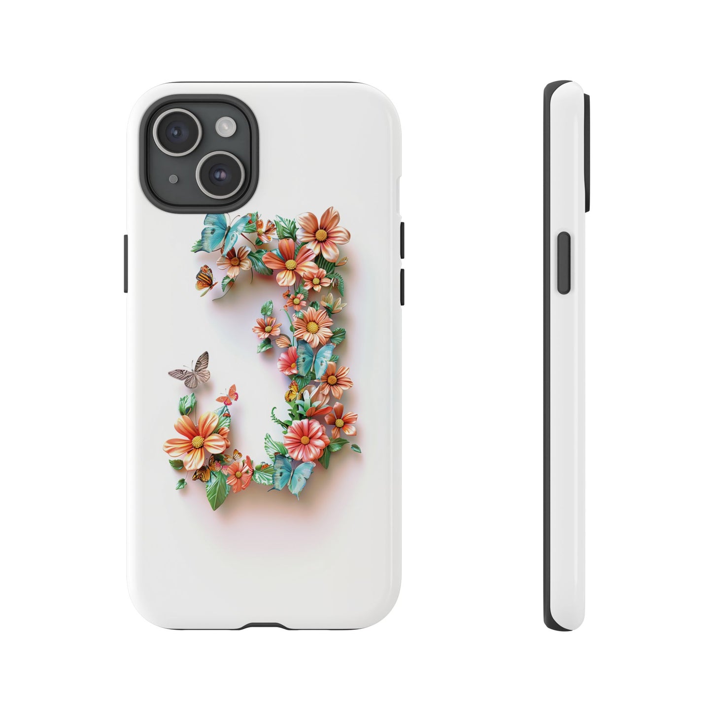 Floral Letter J Phone Case – Personalized Aesthetic Cover for iPhone, Samsung & Google Pixel