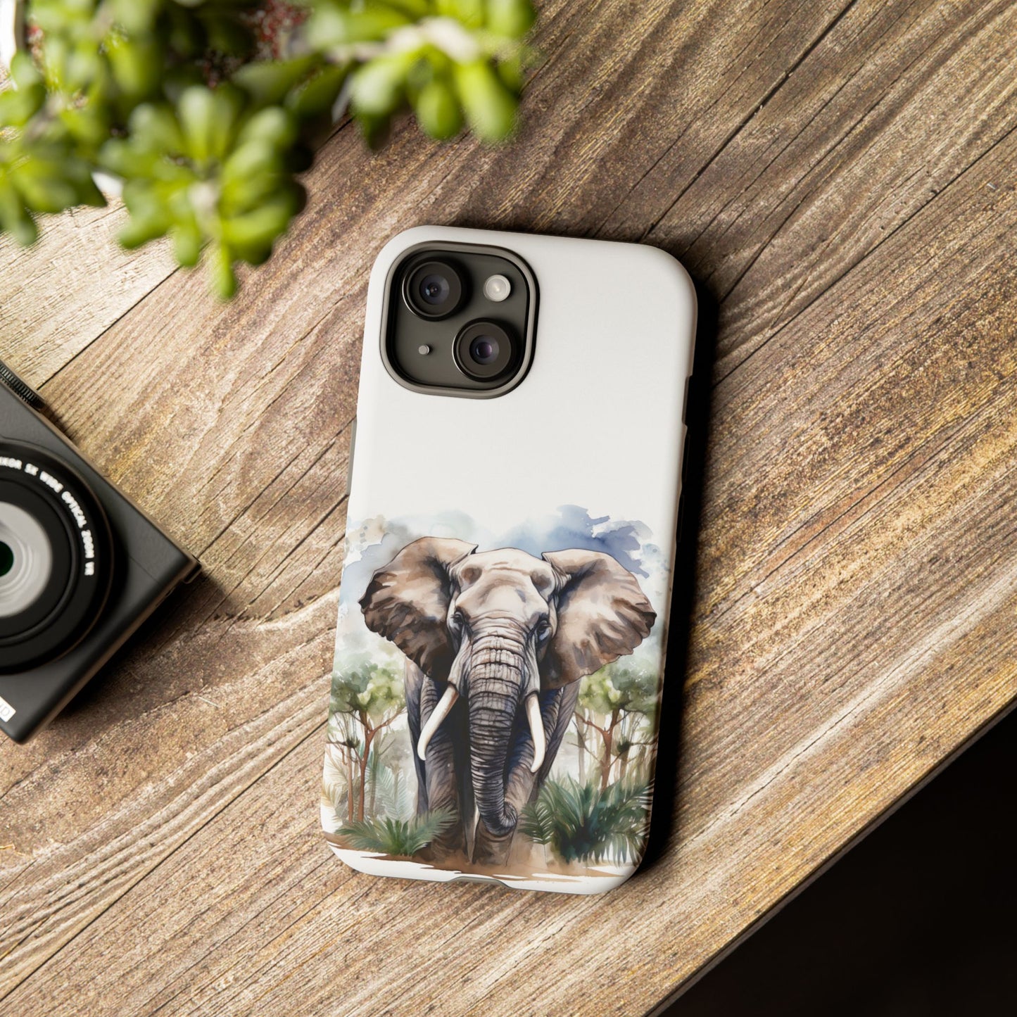 Majestic Watercolor Elephant Mobile Cover – Artistic Wildlife Design
