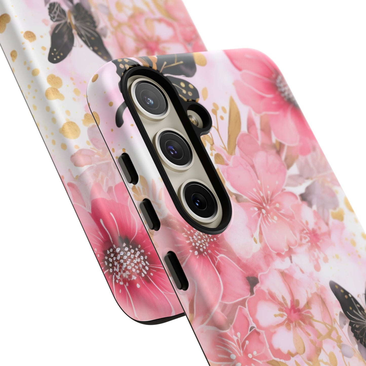 Pink Blossom & Gold Butterfly Mobile Case