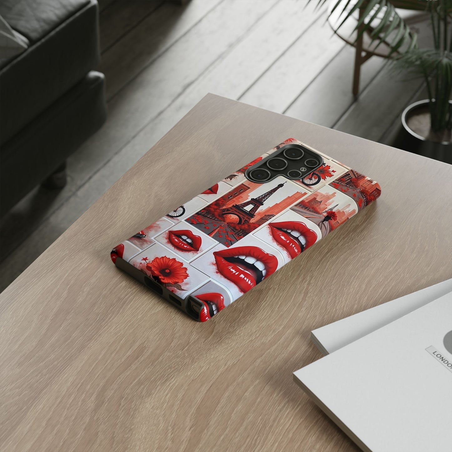 Red Lips & Eiffel Tower Phone Case