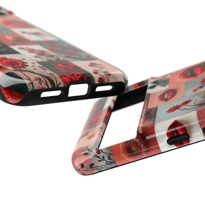 Red Flowers & Lips Collage Phone Case