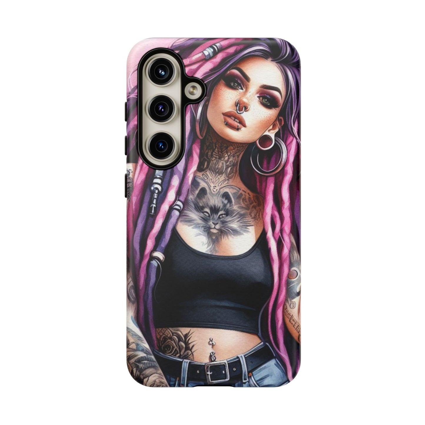 Tattooed Rebel – Gothic Cat Spirit Mobile Cover