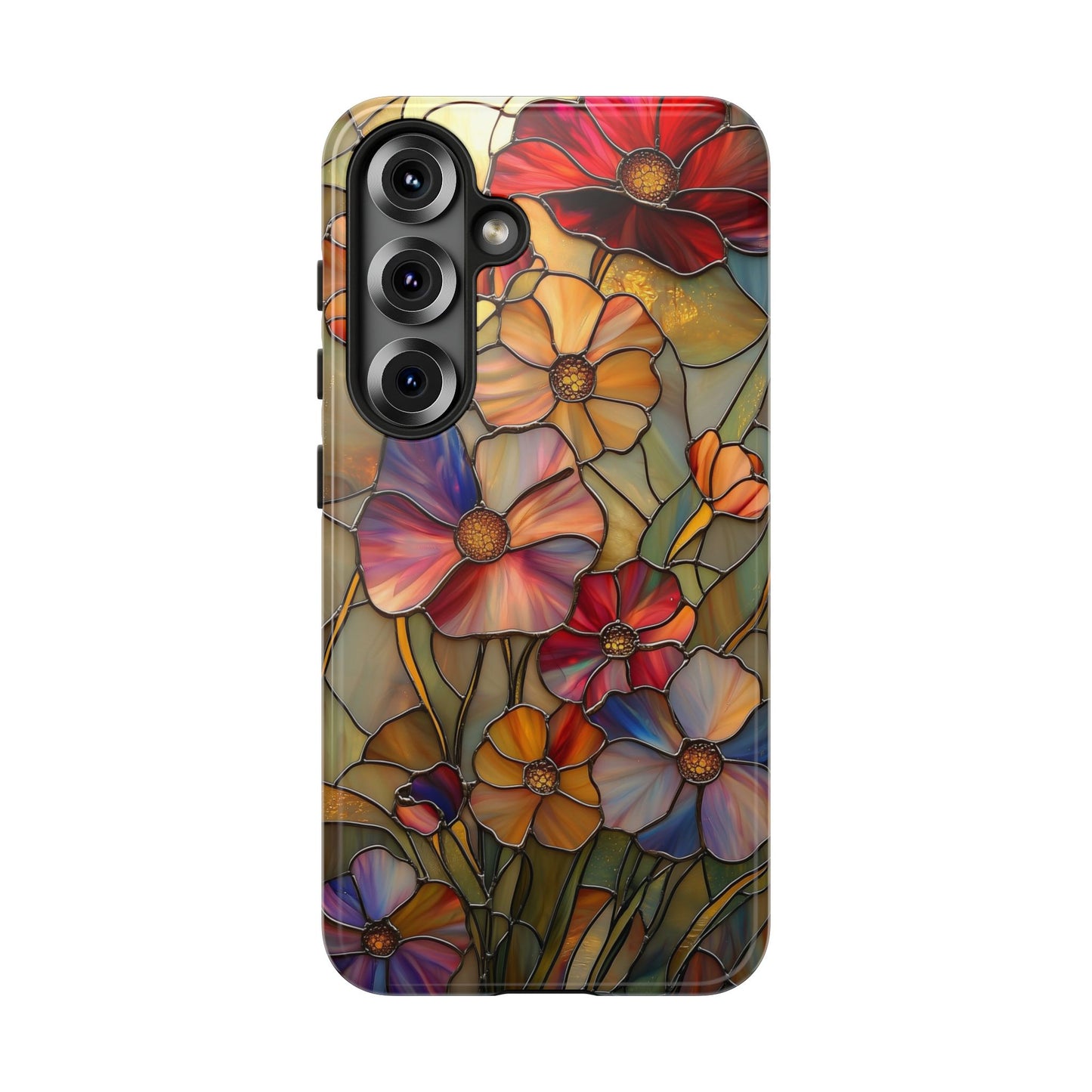 Whispers of Spring – Stained Glass Wildflower Phone Case for iPhone, Samsung & Pixel
