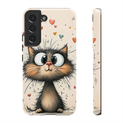 Whiskers & Hearts Phone Case – Cute Anime Cat Design for iPhone, Google Pixel & Samsung