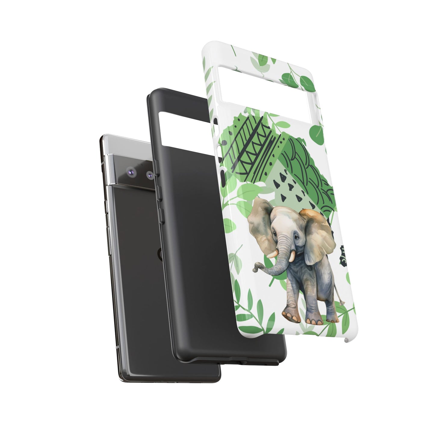 Playful Baby Elephant Mobile Cover – Tropical Boho Art
