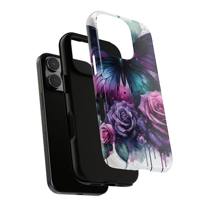 Mystic Bloom – Vibrant Butterfly & Rose Art Mobile Cover
