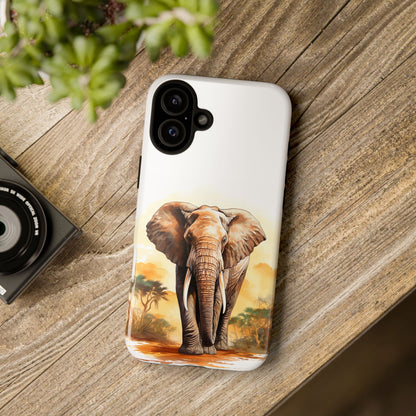 Safari Elephant Watercolor Mobile Cover – Majestic Wildlife Art