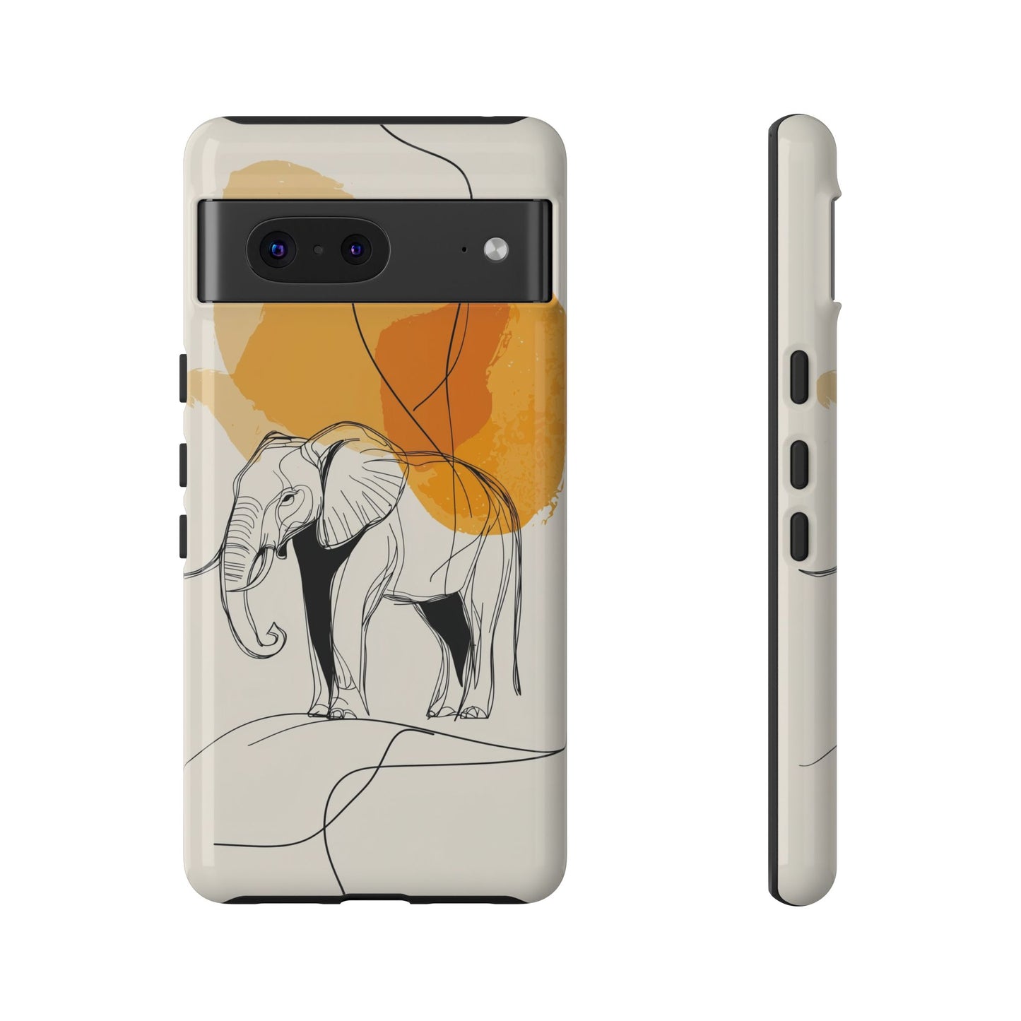 Grace in Strength: Abstract Elephant Sketch Phone Case for iPhone, Samsung & Pixel
