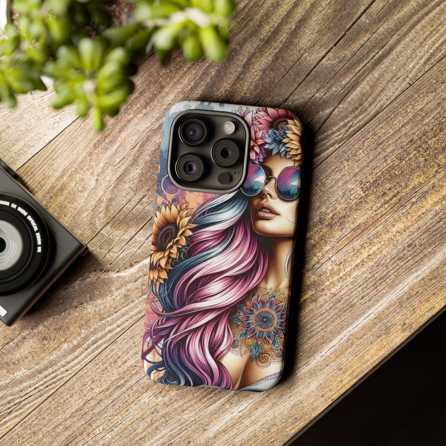 Bohemian Sunflower Queen – Retro Floral Fantasy Mobile Cover