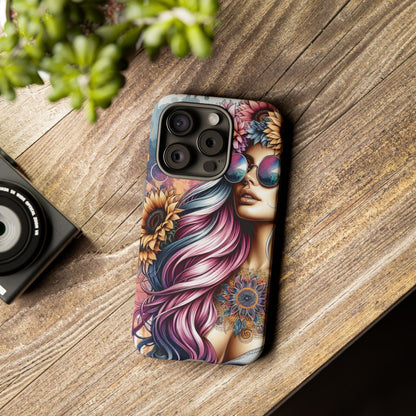Bohemian Sunflower Queen – Retro Floral Fantasy Mobile Cover