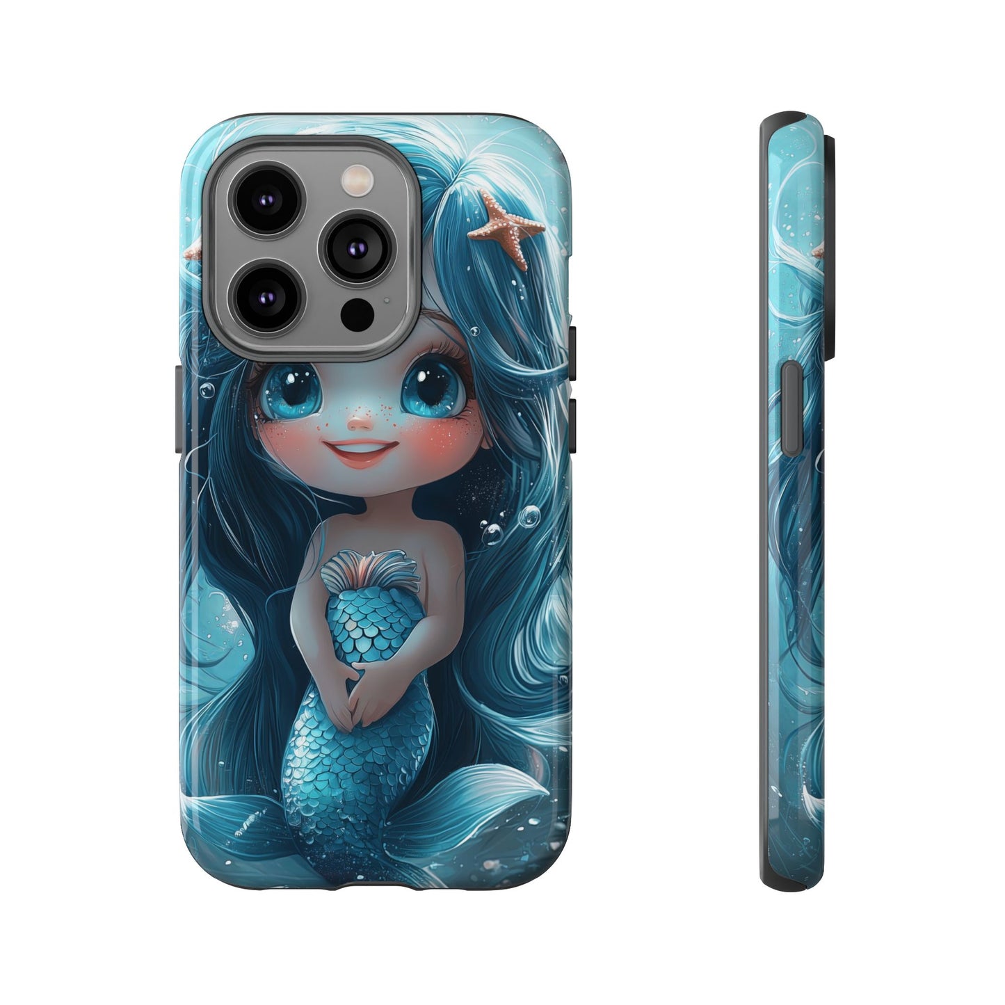Bubble Bliss - Cute Chibi Mermaid Ocean Phone Case for iPhone, Samsung & Pixel