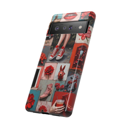 Red Sneakers & Roses Collage Phone Case