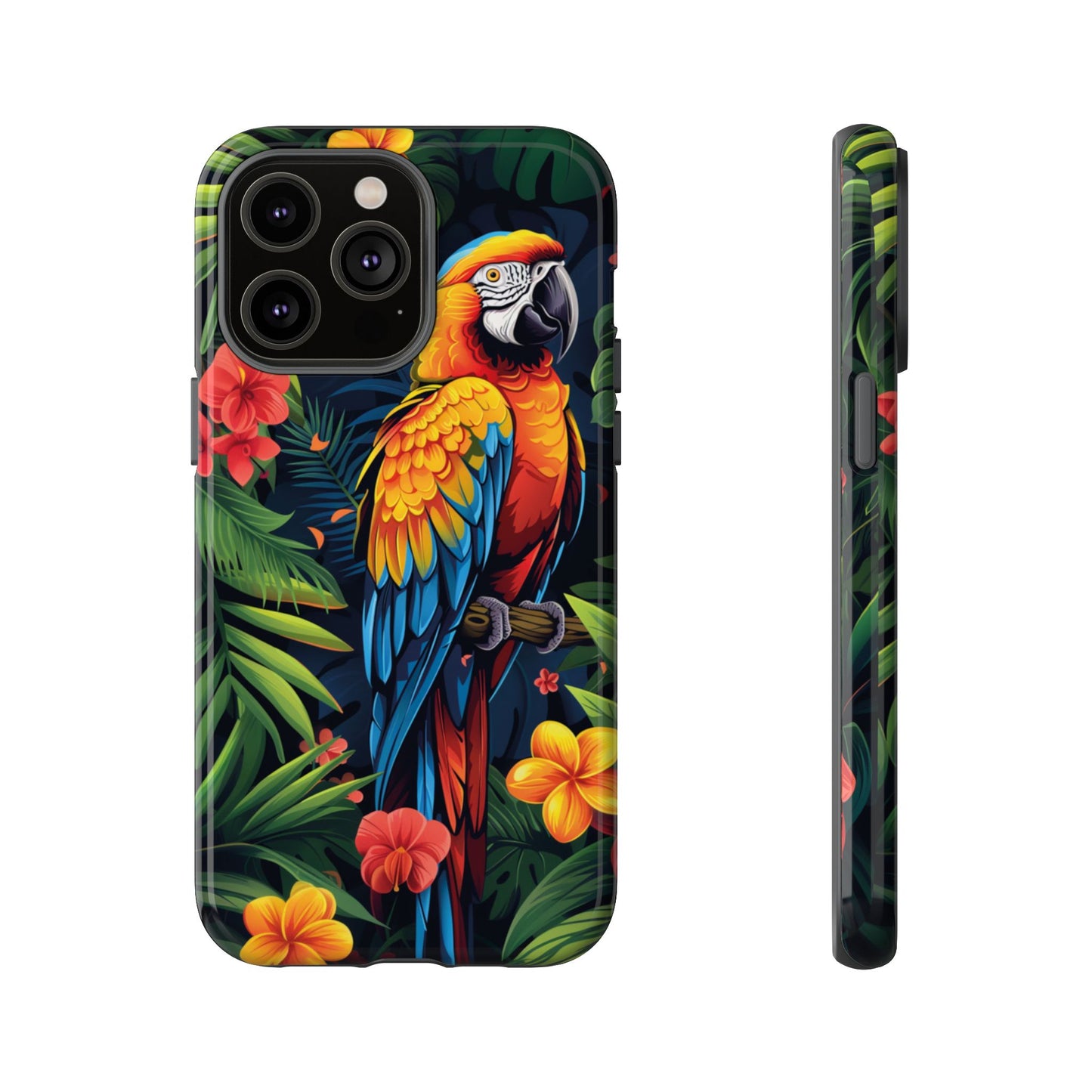 Floral Parrot Phone Case – Tropical Bird Design for iPhone, Samsung & Google Pixel