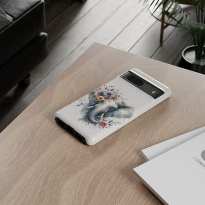 Floral Elephant Mobile Cover – Elegant Watercolor Art