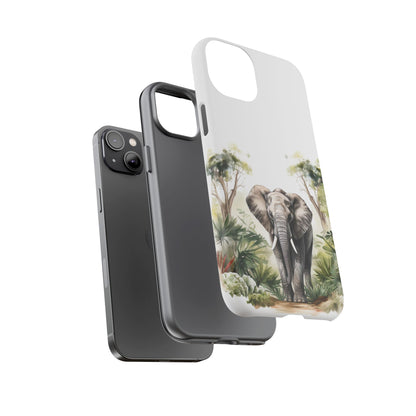Serene Jungle Elephant Mobile Cover – Watercolor Wildlife Design