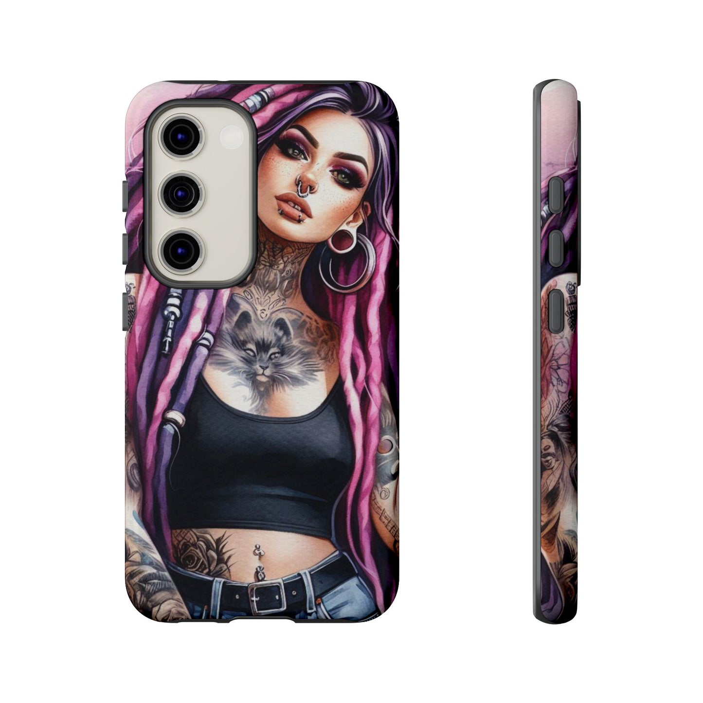 Tattooed Rebel – Gothic Cat Spirit Mobile Cover