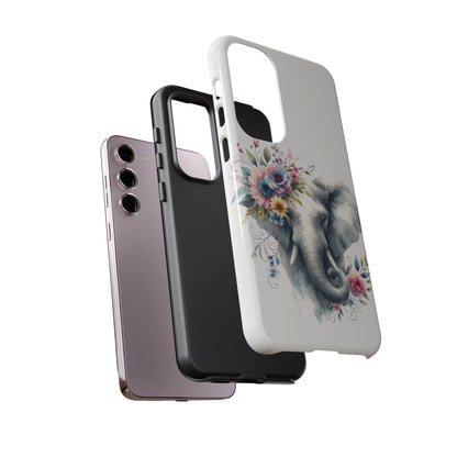 Floral Elephant Mobile Cover – Elegant Watercolor Art
