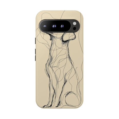 Loyal Lines: Abstract Dog Sketch Phone Case for iPhone, Samsung & Pixel