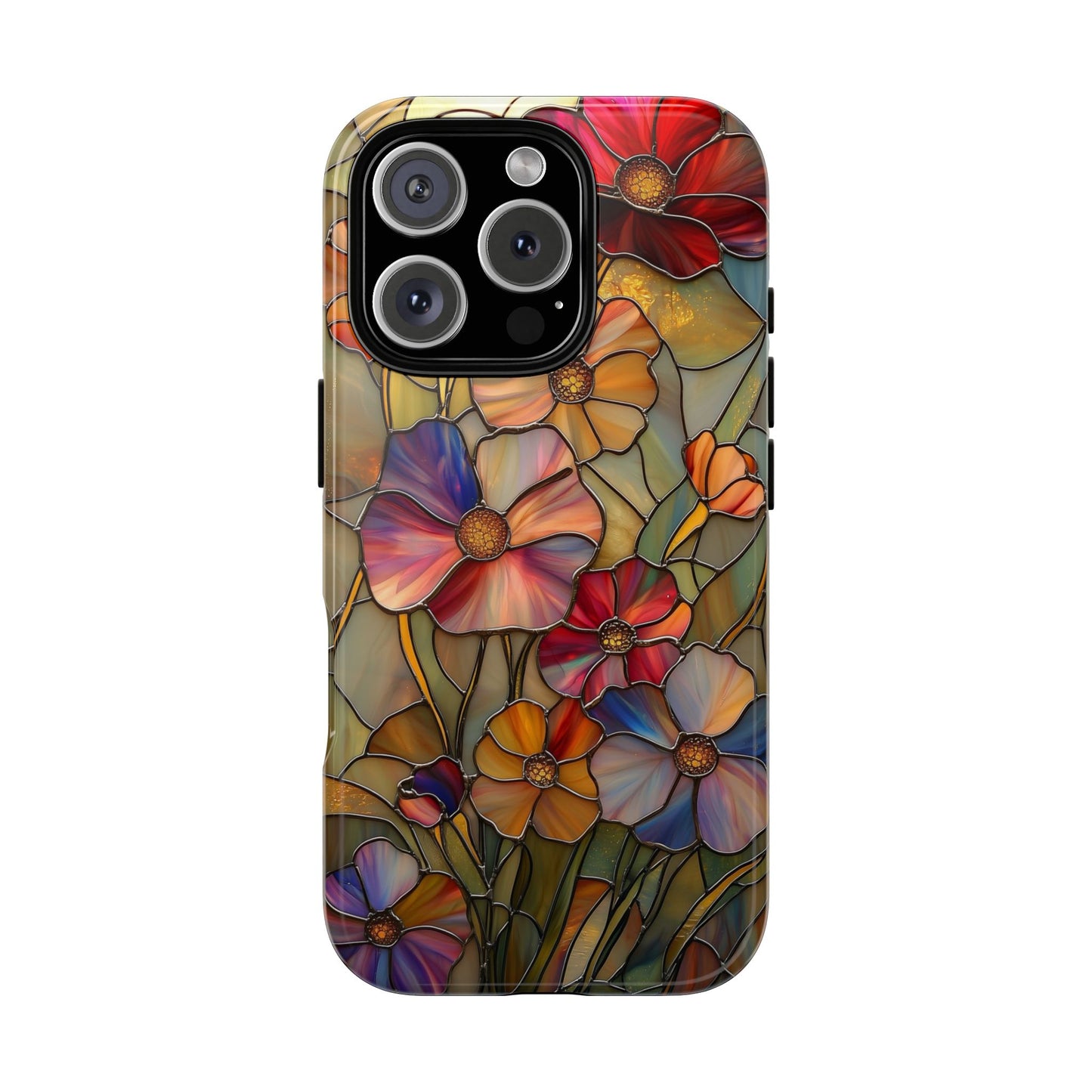 Whispers of Spring – Stained Glass Wildflower Phone Case for iPhone, Samsung & Pixel
