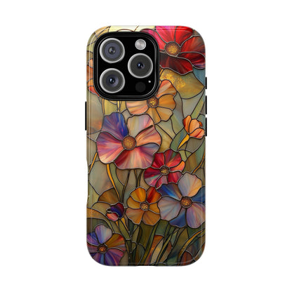 Whispers of Spring – Stained Glass Wildflower Phone Case for iPhone, Samsung & Pixel