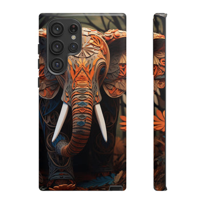 Elegant Artistic Elephant Mobile Cover – Intricate Paper-Cut Design