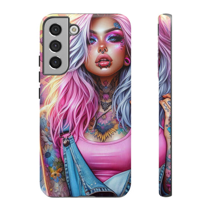 Sunset Glow – Pastel Punk & Floral Ink Mobile Cover