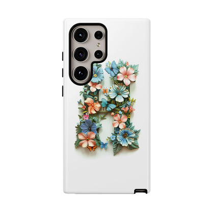 Floral Letter H Phone Case – Personalized Aesthetic Cover for iPhone, Samsung & Google Pixel