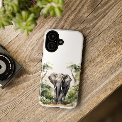Serene Jungle Elephant Mobile Cover – Watercolor Wildlife Design