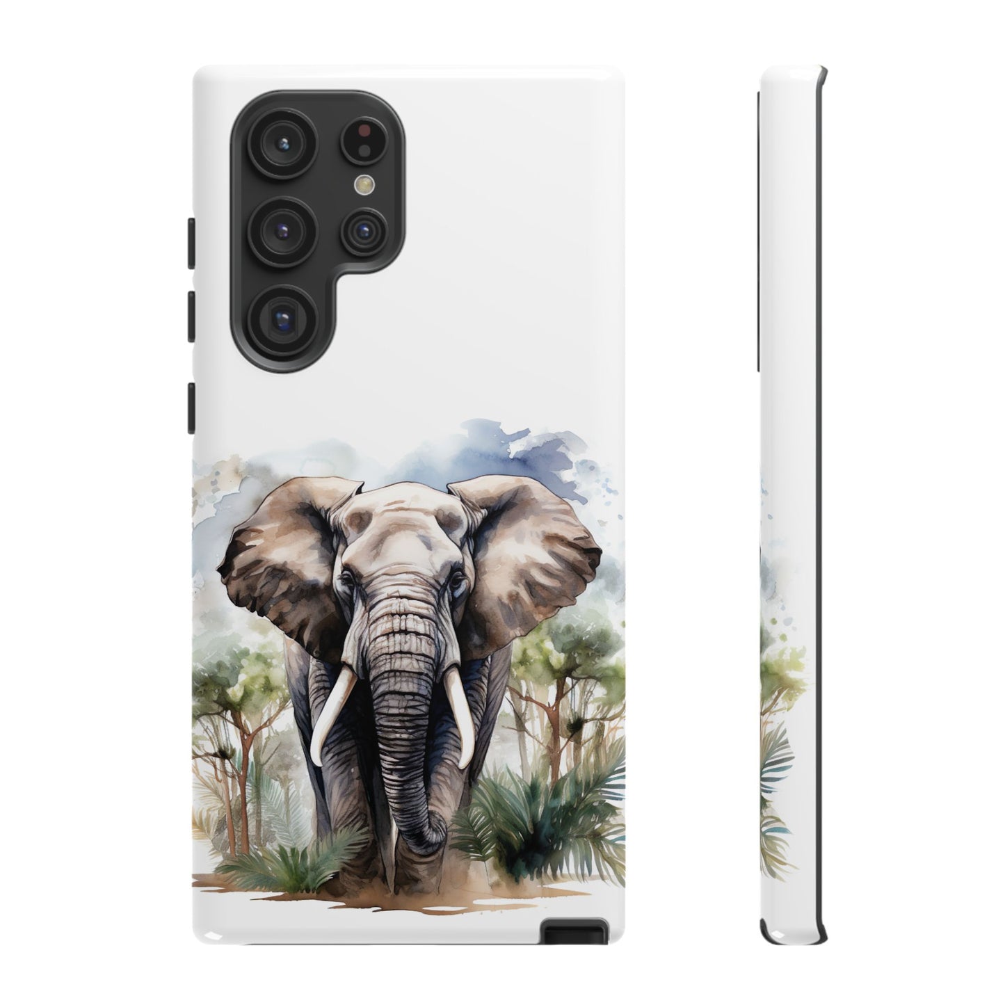 Majestic Watercolor Elephant Mobile Cover – Artistic Wildlife Design