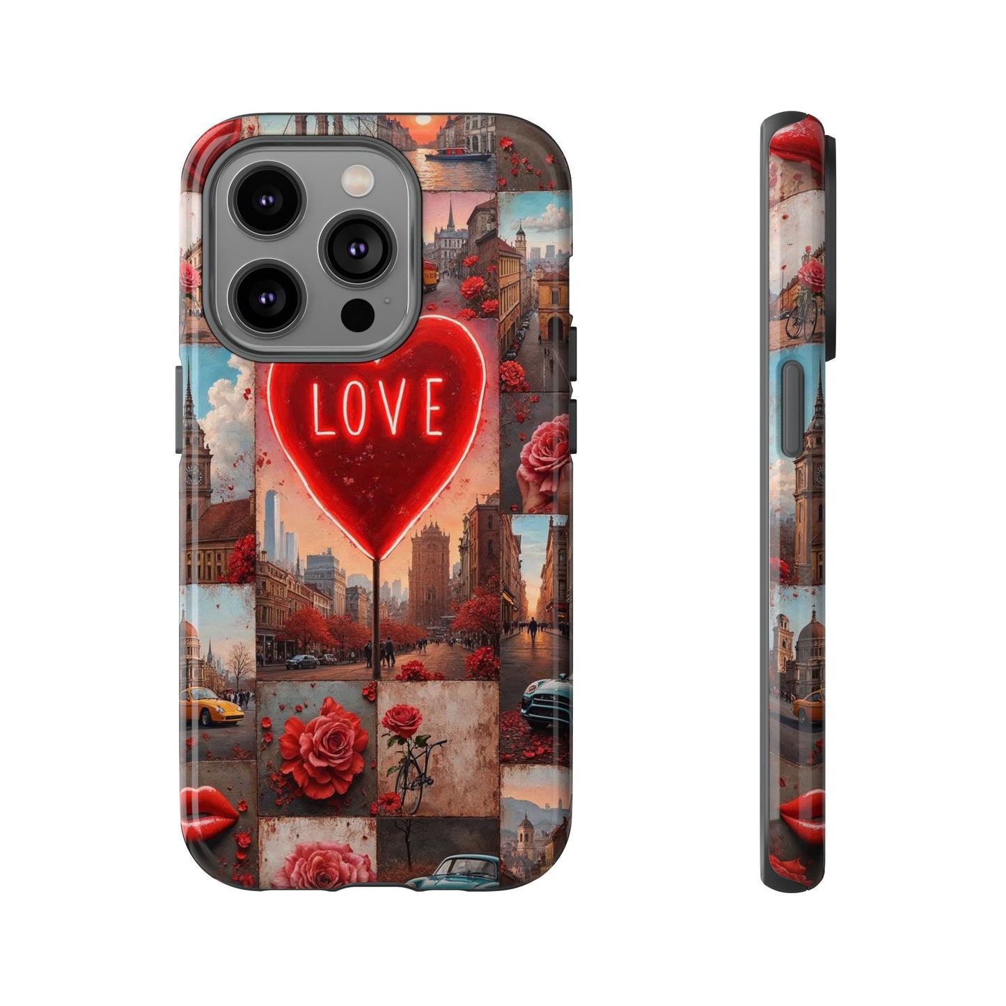 Neon Love Heart & Rose Phone Case
