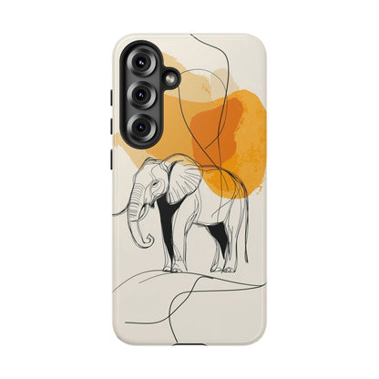 Grace in Strength: Abstract Elephant Sketch Phone Case for iPhone, Samsung & Pixel
