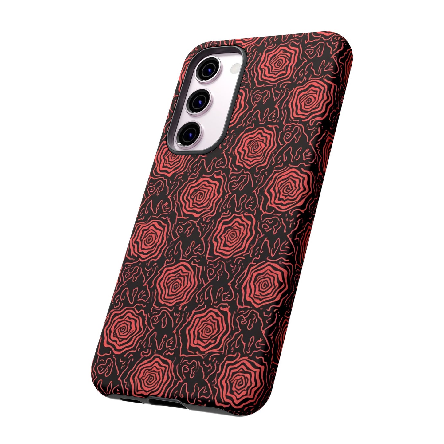 Red roses abstract geometric seamless pattern design