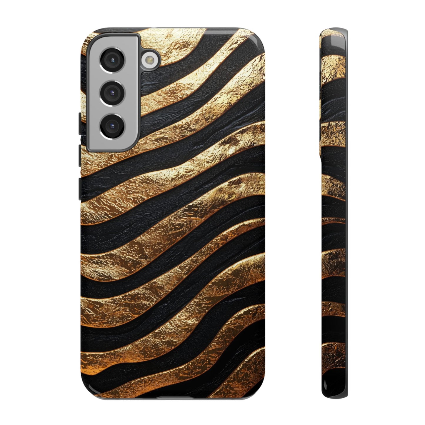 Luxury Black & Gold Zebra Stripes Phone Case for iPhone, Samsung & Google Pixel