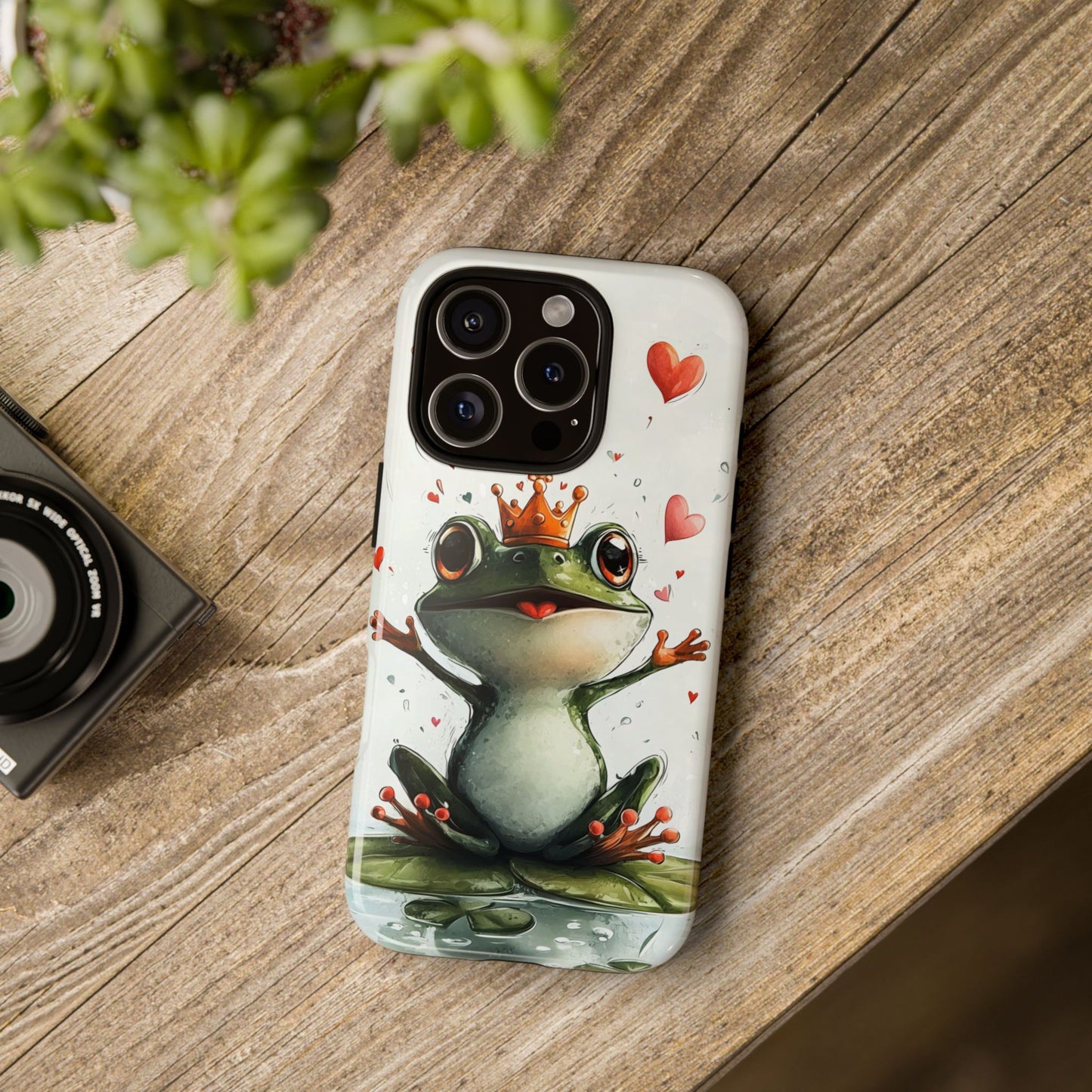 Happy Frog King Phone Case – Cute Anime Aesthetic for iPhone, Google Pixel & Samsung