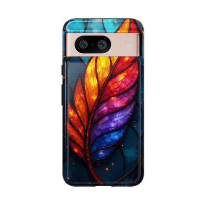 Vivid Feather: Stained Glass Abstract Art
