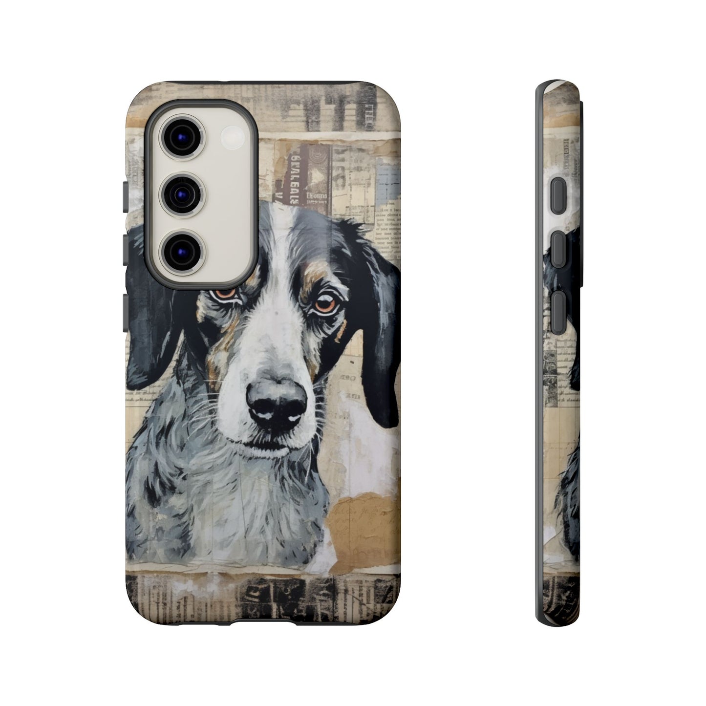 Rustic Dog Portrait – Vintage Collage Style