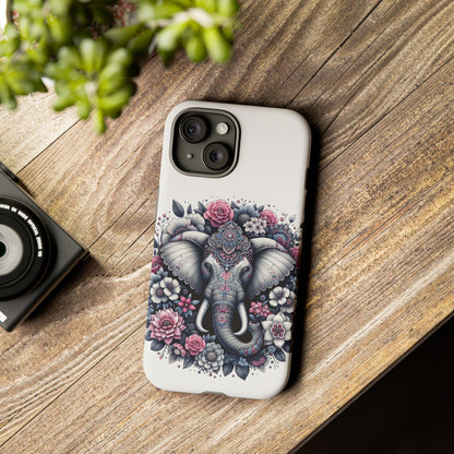 Ornate Floral Elephant Mobile Cover – Elegant Bohemian Art