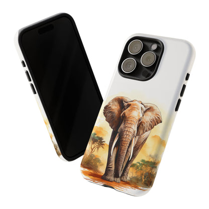 Safari Elephant Watercolor Mobile Cover – Majestic Wildlife Art