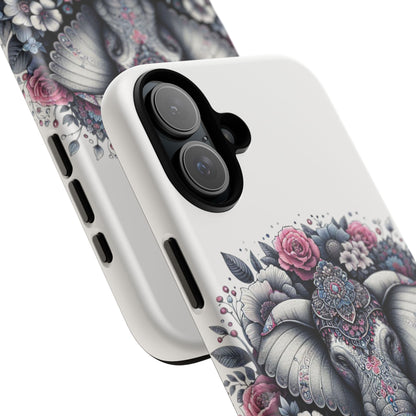 Ornate Floral Elephant Mobile Cover – Elegant Bohemian Art