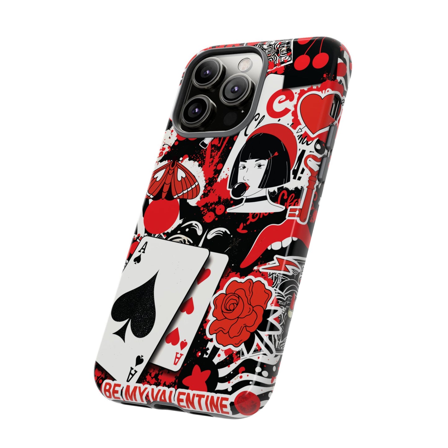 Bold Red & Black Ace Card Phone Case