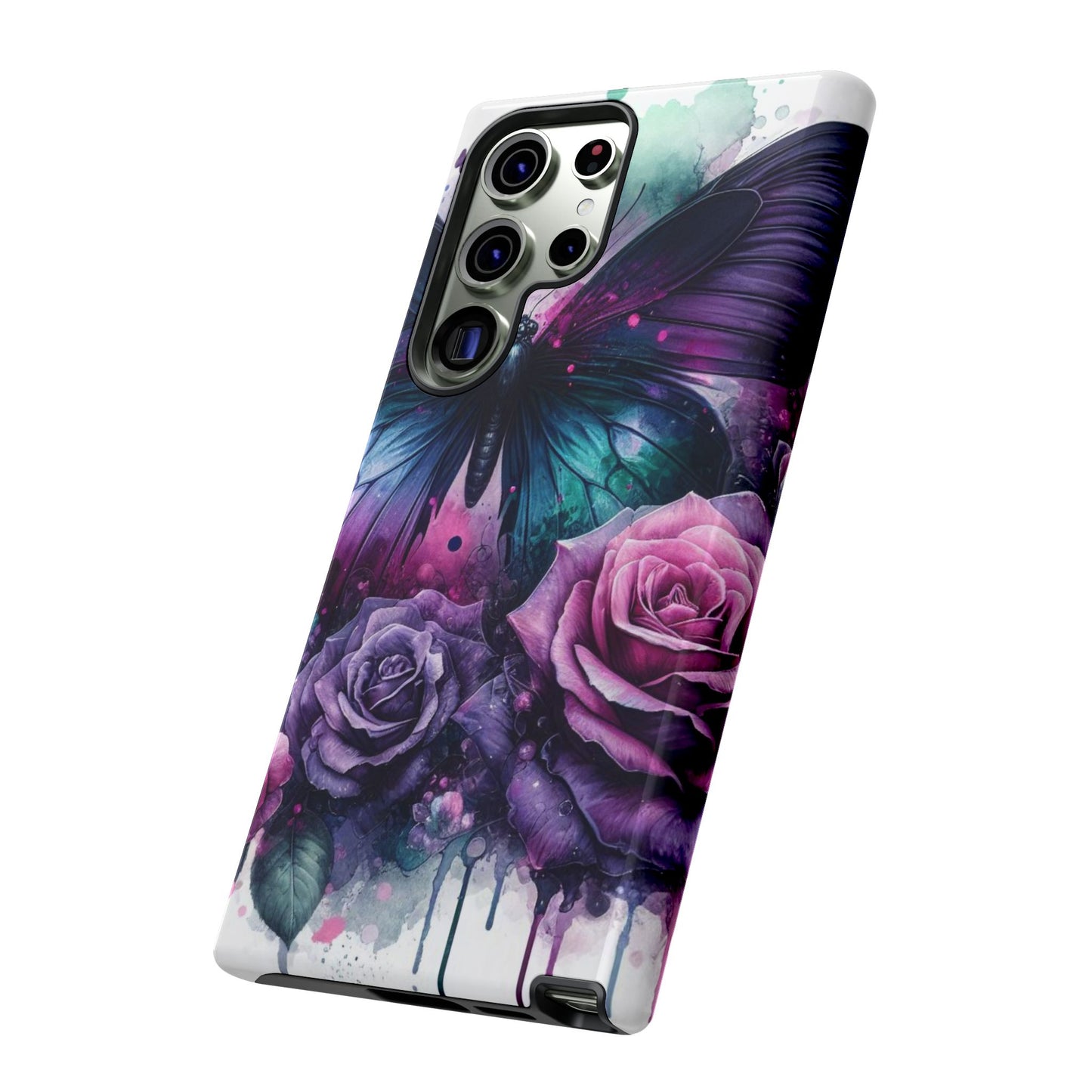 Mystic Bloom – Vibrant Butterfly & Rose Art Mobile Cover